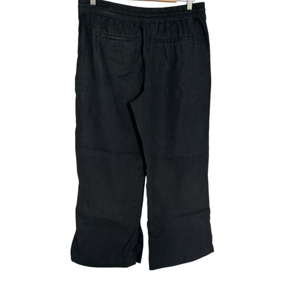 ATHLETA Retreat Wide Leg Linen Pant Size Medium Petite Black #851038 - Picture 6 of 7
